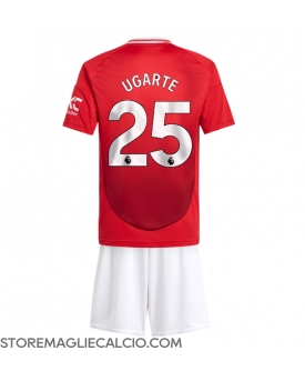 Manchester United Manuel Ugarte #25 Maglia Gara Casa Repliche 2024-25 Bambino